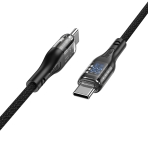 Купити Кабель USB Hoco U115 Transparent 100W With Display Type-C to Type-C 1.2m, 5