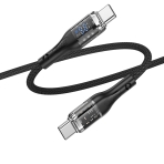 Купити Кабель USB Hoco U115 Transparent 100W With Display Type-C to Type-C 1.2m, 6