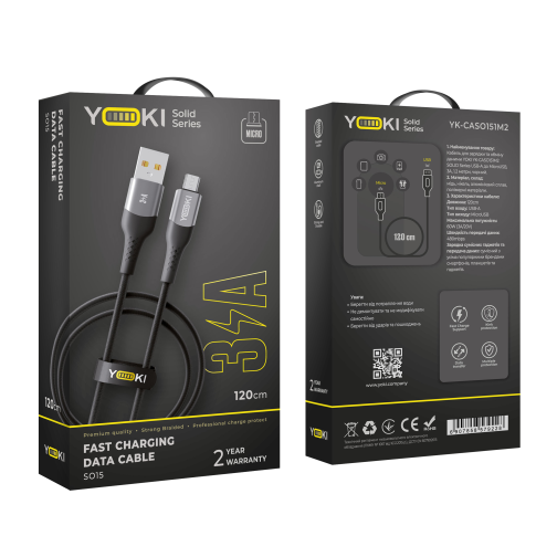 Кабель USB YOKI SOLID YK-SO15 Micro 3A 1.2m превью 2
