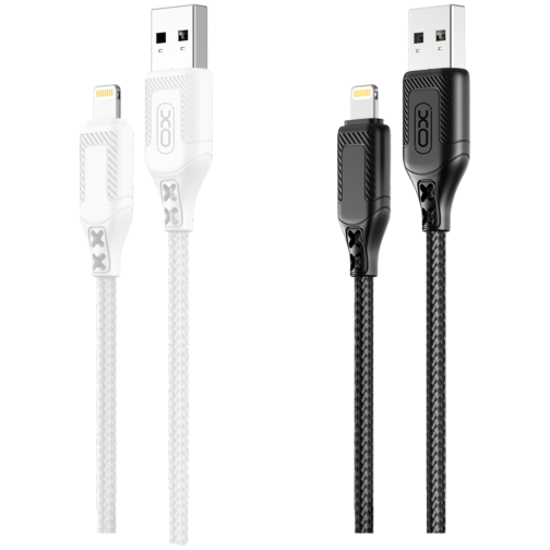 Кабель USB XO NB235 Zebra series Braided 2.4A Lightning