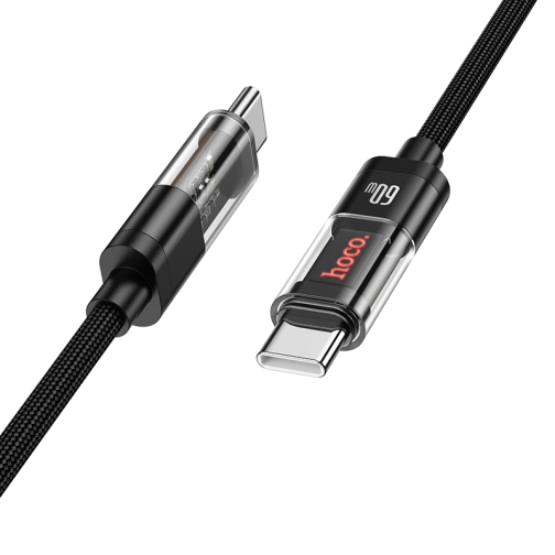 Купити Кабель USB Hoco U116 Transparent 60W LED Indicator Type-C to Type-C 1.2m, 3