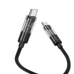Купити Кабель USB Hoco U116 Transparent 60W LED Indicator Type-C to Type-C 1.2m, 6