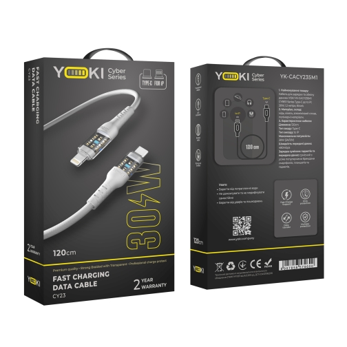 Купить USB YOKI CYBER YK-CY23 Type-C to Lightning 30W 1.2m, 2