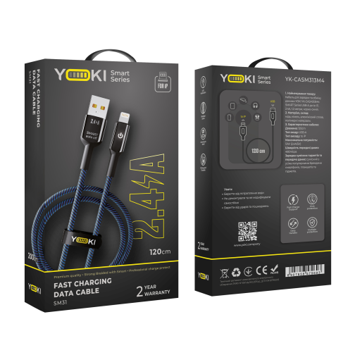 Кабель USB YOKI SMART YK-SM31 Lightning 2.4A 1.2m превью 2