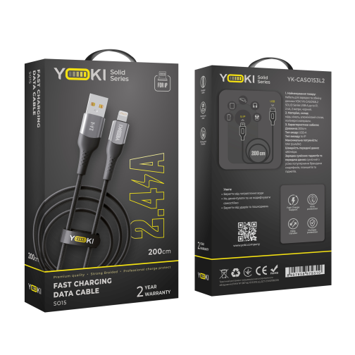 Кабель USB YOKI SOLID YK-SO15 Lightning 2.4A 2m превью 2