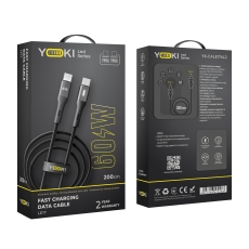 Купить USB YOKI LED YK-LE17 Type-C to Type-C 60W 2m Купить USB YOKI LED YK-LE17 Type-C to Type-C 60W 2m