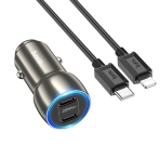 Купити Автомобільний Зарядний Пристрій Hoco Z48 Tough 40W (2C) Type-C to Lightning, 2