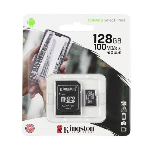 Купить Карта Памяти Kingston Canvas Select Plus microSDXC (UHS-1) 128gb 10 Class & Adapter