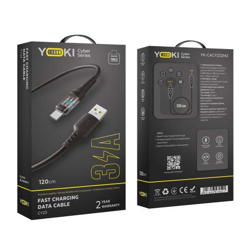 Купити Кабель USB YOKI CYBER YK-CY23 Type-C 3A 1.2m, 2