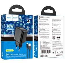 Купить Сетевое Зарядное Устройство Hoco CS21A 1USB QC 18W+USB to Micro Купить Сетевое Зарядное Устройство Hoco CS21A 1USB QC 18W+USB to Micro