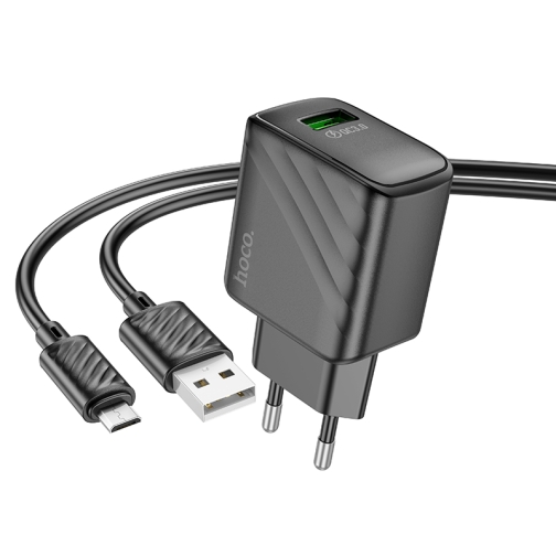 Купити Мережевий Зарядний Пристрій Hoco CS21A 1USB QC 18W+USB to Micro, 3