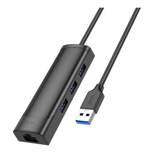 Купити Хаб USB Hoco HB42 4-in-1 (USB to USB3.0*3+RJ45 1Gbps) (L=1.2M)