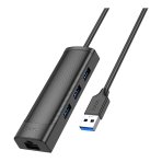 Купити Хаб USB Hoco HB42 4-in-1 (USB to USB3.0*3+RJ45 1Gbps) (L=1.2M)