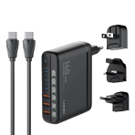 Купити Мережевий Зарядний Пристрій LDNIO A6140C 3USB/3USB-C GAN (100W+40W)140W LED Display 1.5m, 2