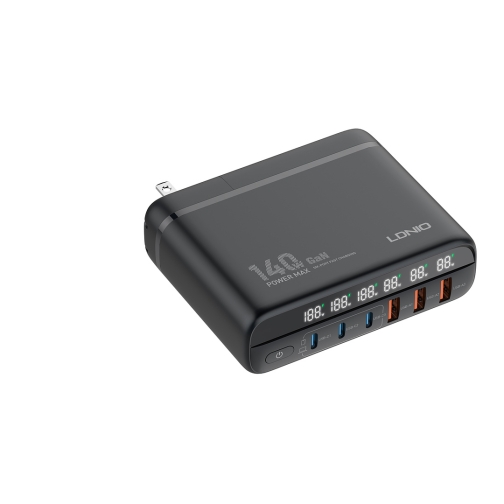 Купити Мережевий Зарядний Пристрій LDNIO A6140C 3USB/3USB-C GAN (100W+40W)140W LED Display 1.5m, 4