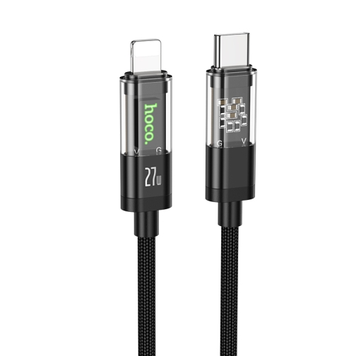 Купити Кабель USB Hoco U116 Transparent PD27W LED Indicator Type-C to Lightning 1.2m, 2