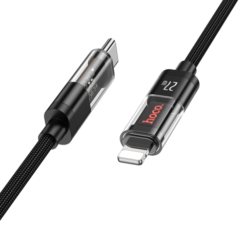 Купити Кабель USB Hoco U116 Transparent PD27W LED Indicator Type-C to Lightning 1.2m, 3