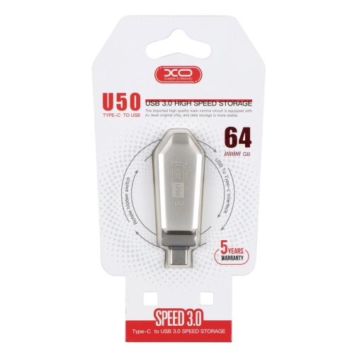 Купити USB флеш-накопичувач XO U50 USB3.0+Type C 64GB