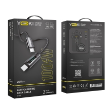 Купить USB YOKI DISPLAY YK-DI88 Type-C to Type-C 100W 2m Купить USB YOKI DISPLAY YK-DI88 Type-C to Type-C 100W 2m