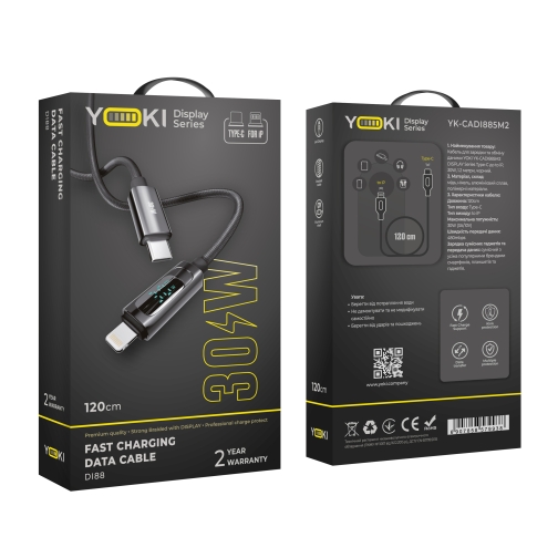 Купити Кабель USB YOKI DISPLAY YK-DI88 Type-C to Lightning 30W 1.2m, 2