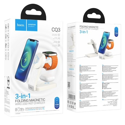Купить Беспроводное Зарядное Устройство Hoco CQ3 3-in-1 Magnetic 15W IP Version, 8