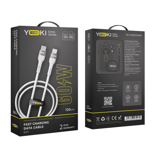 Купить USB YOKI EXTRA YK-EX11 Type-C to Type-C 60W 1.2m, 2