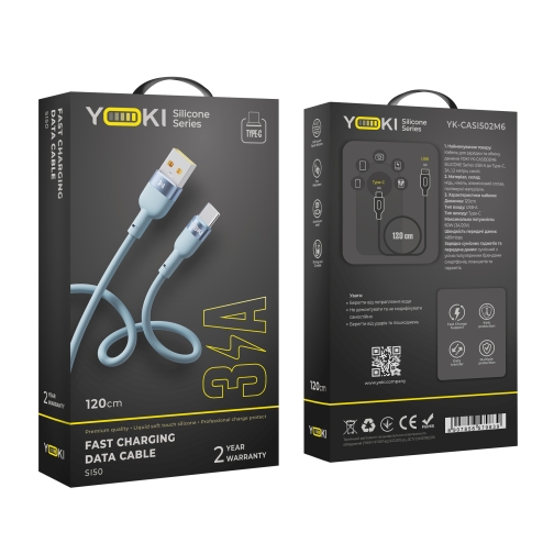 Купить USB YOKI SILICONE YK-SI50 Type-C 3A 1.2m, 2