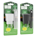 Купити Мережевий Зарядний Пристрій Hoco CS13A 1USB-C PD/QC 20W+Type-C to Lightning, 2