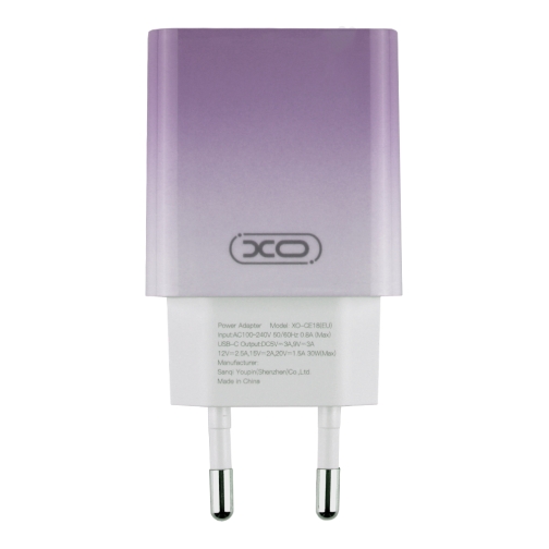 Купити Мережевий Зарядний Пристрій XO CE18 1Type-C PD/QC 30W Type-C to Type-C, 4