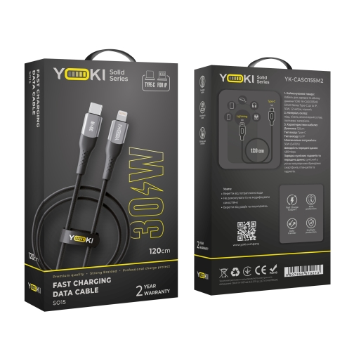 Купити Кабель USB YOKI SOLID YK-SO15 Type-C to Lightning 30W 1.2m, 3