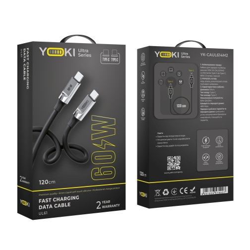 Купити Кабель USB YOKI ULTRA YK-UL61 Type-C to Type-C 60W 1.2m, 2