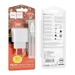 Купити Мережевий Зарядний Пристрій Hoco CS13A 1USB-C PD/QC 20W+Type-C to Type-C, 2