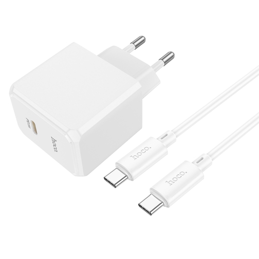 Купити Мережевий Зарядний Пристрій Hoco CS13A 1USB-C PD/QC 20W+Type-C to Type-C, 4