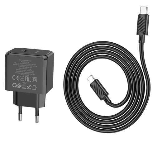 Купити Мережевий Зарядний Пристрій Hoco CS13A 1USB-C PD/QC 20W+Type-C to Type-C, 7