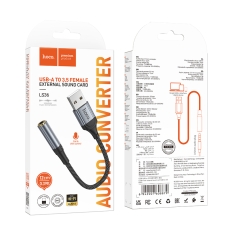 Купить Переходник Hoco LS36 Sound Card USB to AUX 3.5mm (female) 12cm Купить Переходник Hoco LS36 Sound Card USB to AUX 3.5mm (female) 12cm