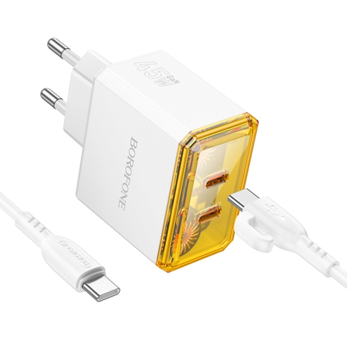 Купить Сетевое Зарядное Устройство Borofone BAS33A 2USB-C PD/QC45W Type-C to Type-C, 3