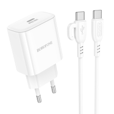 Купити Мережевий Зарядний Пристрій Borofone BA81A 1USB-C PD/QC 20W+Type-C to Type-C