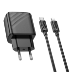 Купити Мережевий Зарядний Пристрій Hoco CS23A 1USB/1USB-C PD/QC 30W+Type-C to Lightning, 6