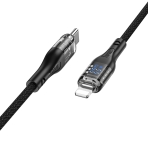Купити Кабель USB Hoco U115 Transparent PD20W With Display Type-C to Lightning 1.2m, 3