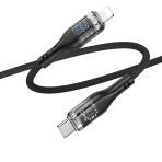 Купити Кабель USB Hoco U115 Transparent PD20W With Display Type-C to Lightning 1.2m, 5