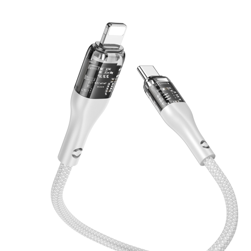 Купити Кабель USB Hoco U115 Transparent PD20W With Display Type-C to Lightning 1.2m, 6