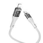 Купити Кабель USB Hoco U115 Transparent PD20W With Display Type-C to Lightning 1.2m, 6