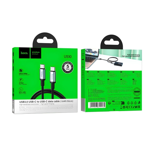 Купить USB Hoco US10 Type-C to Type-C USB3.0/5GB 0.5m, 5