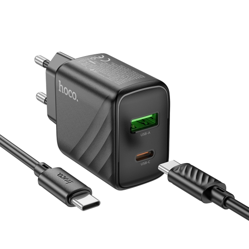 Купити Мережевий Зарядний Пристрій Hoco CS23A 1USB/1USB-C PD/QC 30W+Type-C to Type-C, 3