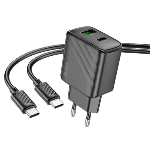 Мережевий Зарядний Пристрій Hoco CS23A 1USB/1USB-C PD/QC 30W+Type-C to Type-C превью 4