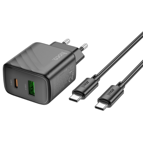 Купити Мережевий Зарядний Пристрій Hoco CS23A 1USB/1USB-C PD/QC 30W+Type-C to Type-C, 5
