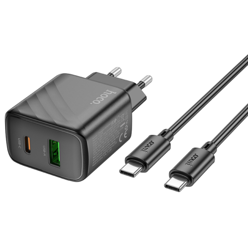 Мережевий Зарядний Пристрій Hoco CS23A 1USB/1USB-C PD/QC 30W+Type-C to Type-C превью 5