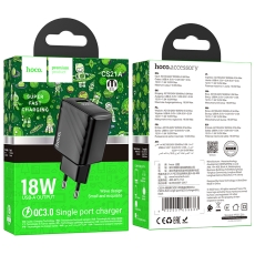 Купить Сетевое Зарядное Устройство Hoco CS21A 1USB QC 18W Купить Сетевое Зарядное Устройство Hoco CS21A 1USB QC 18W