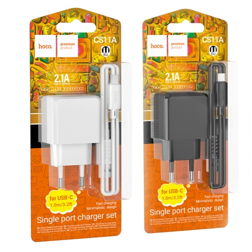 Купити Мережевий Зарядний Пристрій Hoco CS11A 1USB 2.1A+USB to Type-C