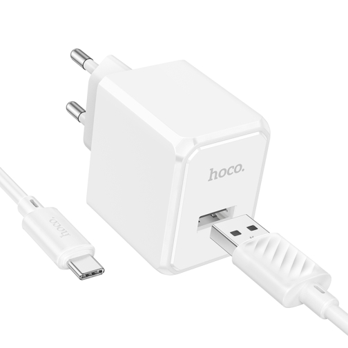 Купити Мережевий Зарядний Пристрій Hoco CS11A 1USB 2.1A+USB to Type-C, 4